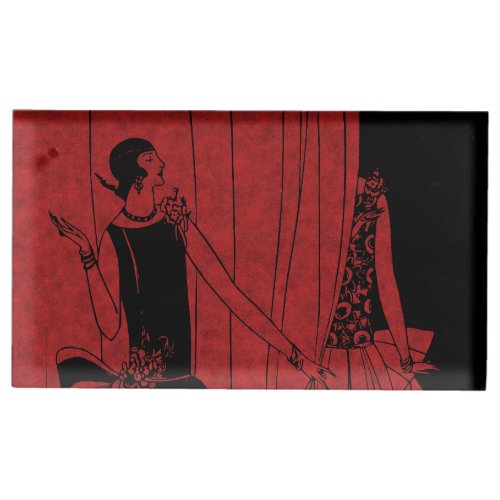 1920s Art Deco Fashion Show Red and Black Place Card Holder