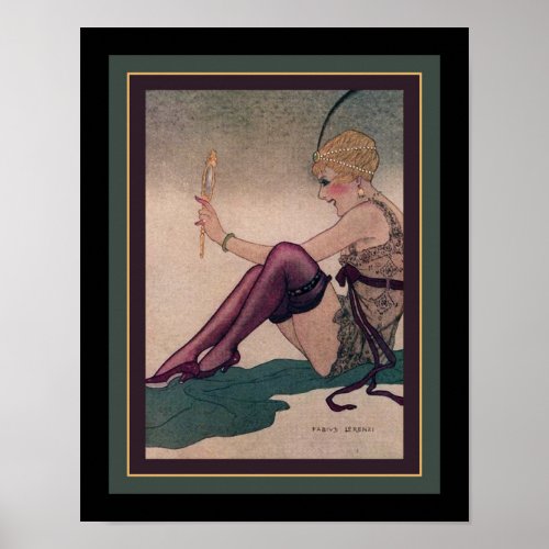 1920s Art Deco Flapper with Mirror Poster