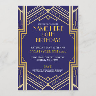 Fashion Show invitation Golden Art Deco pattern Online Invitation Template  - VistaCreate