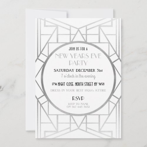 1920s Art Deco Gatsby New Years Eve Party Invite