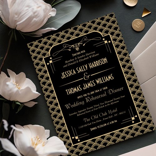 1920's Art Deco Gatsby Wedding Rehearsal Dinner