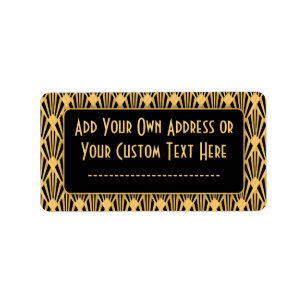 1920s Art Deco Geometric Diamonds Pattern Label