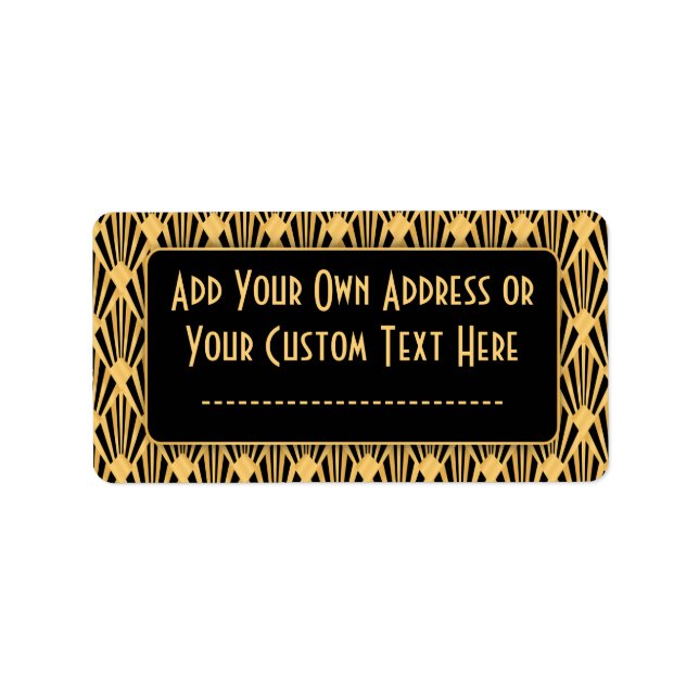 1920s Art Deco Geometric Diamonds Pattern Label (Front)