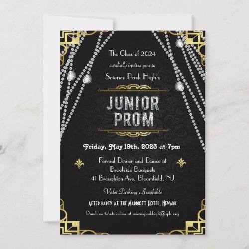 1920s Art Deco Junior Prom Invitation
