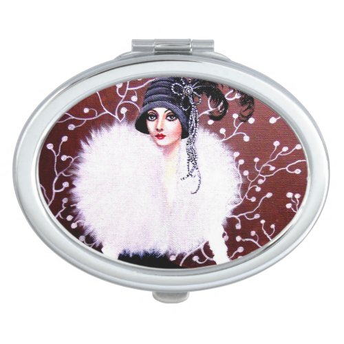 1920s Art Deco Lady _ Compact Mirror