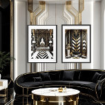 1920s Art deco Rooms framed Wall Art Sets<br><div class="desc">Decor in rooms 1920s Art deco print. A striking composition of bold,  intersecting geometric shapes,  metallic accents,  and sleek black and white hues,  juxtaposed in a dynamic,  modernist arrangement,  with sharp,  geometric lines,  contrasting shapes,  and a sense of dynamic tension.</div>