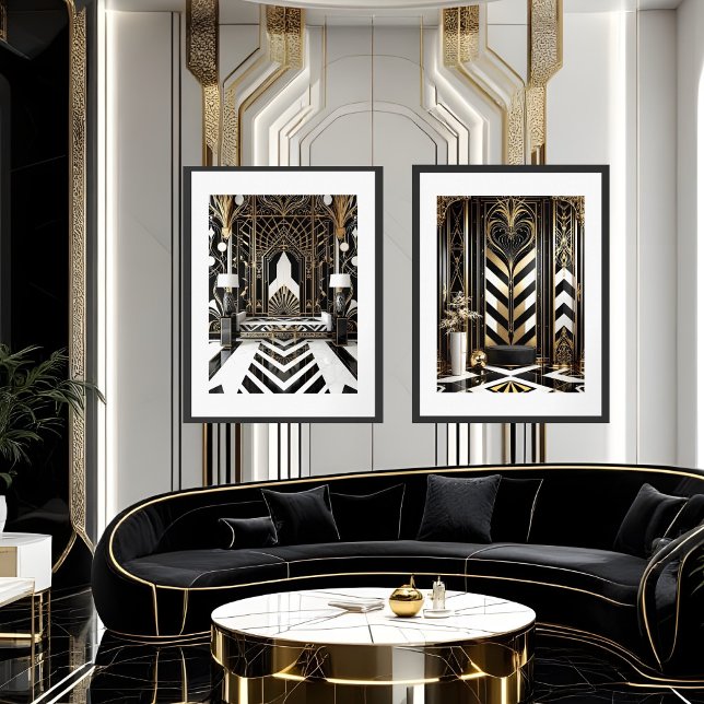 1920s Art deco Rooms framed Wall Art Sets (Creator Uploaded)