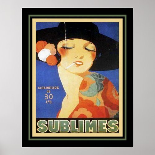 1920s Art Deco Sublimes Cigarette Poster