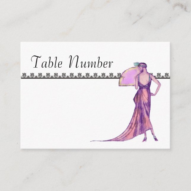 1920's Art Deco Table Number Cards (Front)