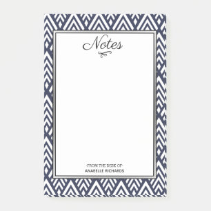 1920s Art Deco White Arrowheads Navy Blue Post-it Notes