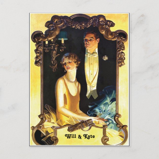 1920s Art Nouveau Custom Formal Postcard (Front)