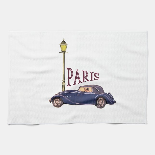 1920's Automobile - Paris Kitchen Towel (Horizontal)