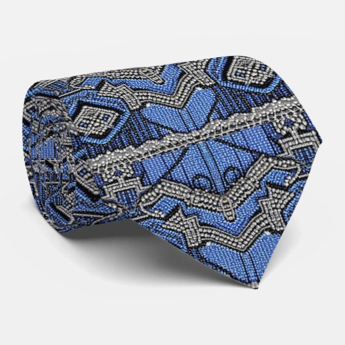 1920s Beaded Blue _ Art Deco _ Flapper Dress Neck Tie