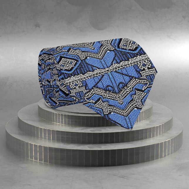 1920s Beaded Blue - Art Deco - Flapper Dress Neck Tie (Creator Uploaded)