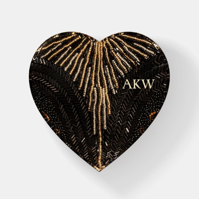 1920s Beaded Elegance - Flapper Style Paperweight (Front)