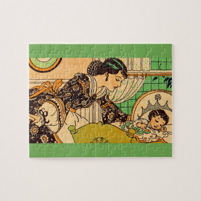 1920s beautiful mother and baby jigsaw puzzle (Horizontal)