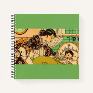 1920s beautiful mother and baby notebook