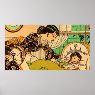 1920s beautiful mother and baby poster