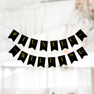 1920s Black and Gold Gatsby Wedding Bunting Flags