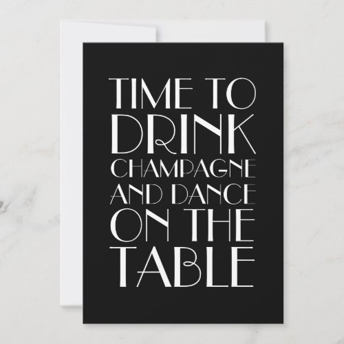 1920's Black &amp; White Engagement Party Custom Announcement