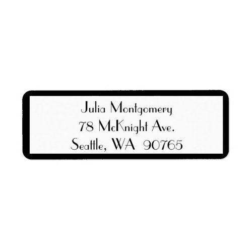 1920s Black  White Return Address Label