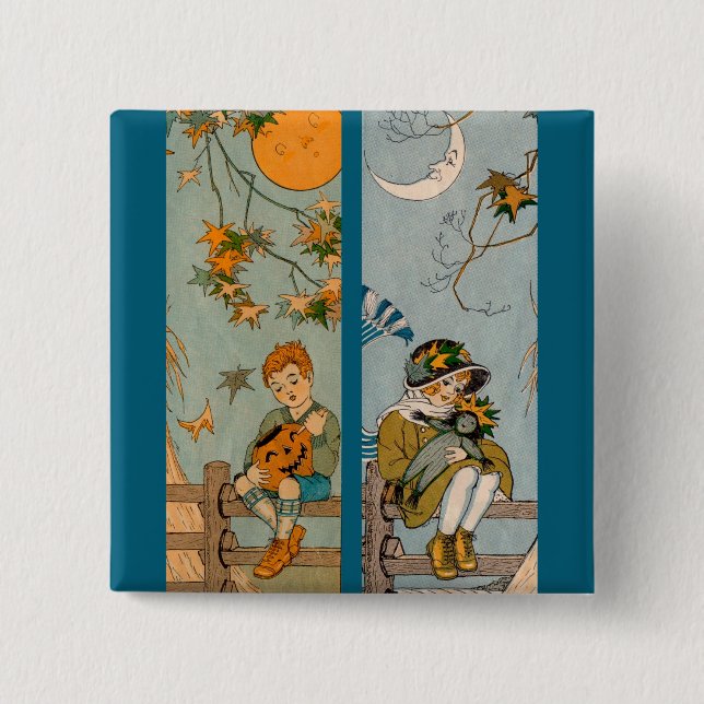 1920s boy and girl in autumn button (Front)