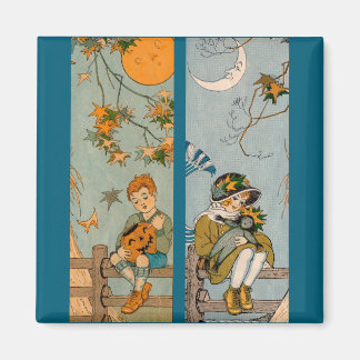 1920s boy and girl in autumn magnet