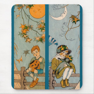 1920s boy and girl in autumn mouse pad