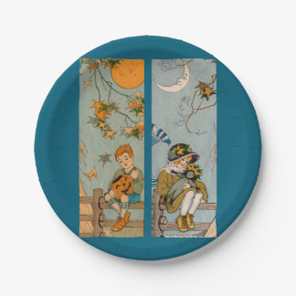 1920s boy and girl in autumn paper plates