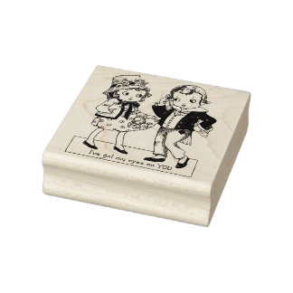 1920s boy and girl Vintage Valentines Art Rubber Stamp