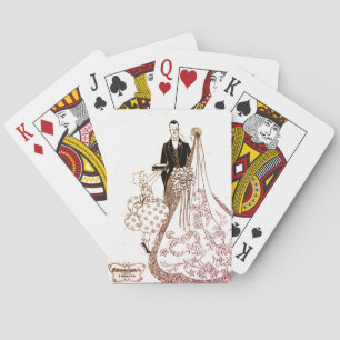 1920s Bride and Groom Poker Cards