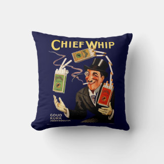 1920s Chief Whip cigarettes ad Throw Pillow