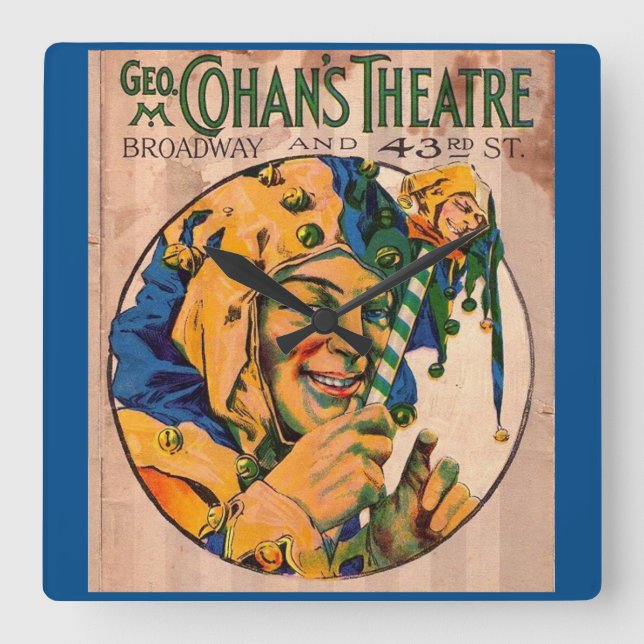 1920s Cohan’s Theatre playbill cover Square Wall Clock (Front)
