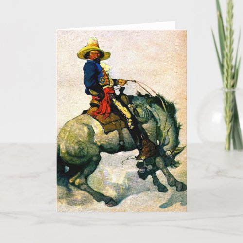 1920s Cowboy Illustration Card