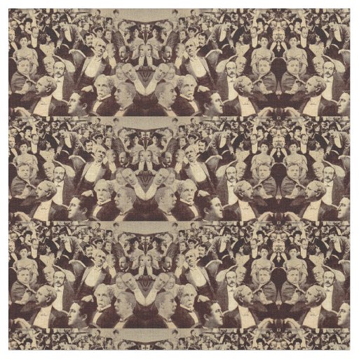 1920s crowd scene fabric