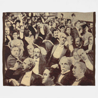 1920s crowd scene fleece blanket