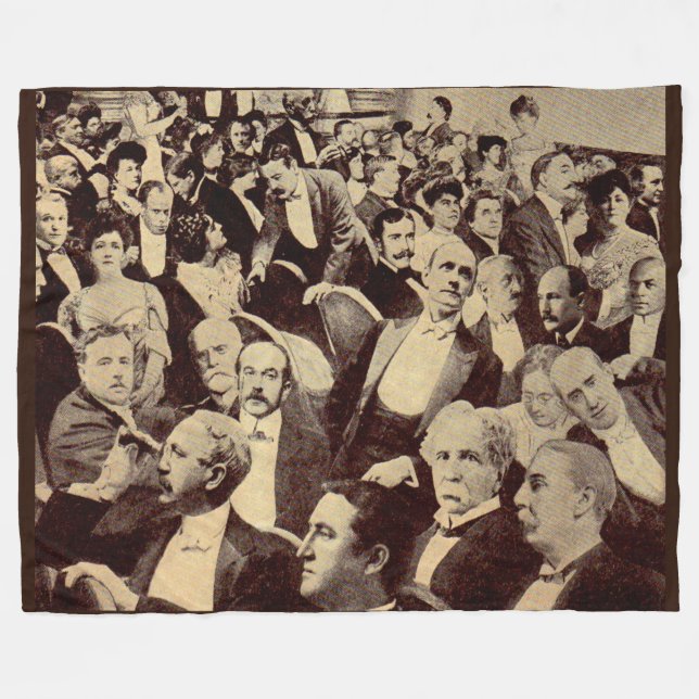 1920s crowd scene fleece blanket (Front (Horizontal))