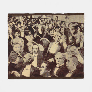 1920s crowd scene fleece blanket