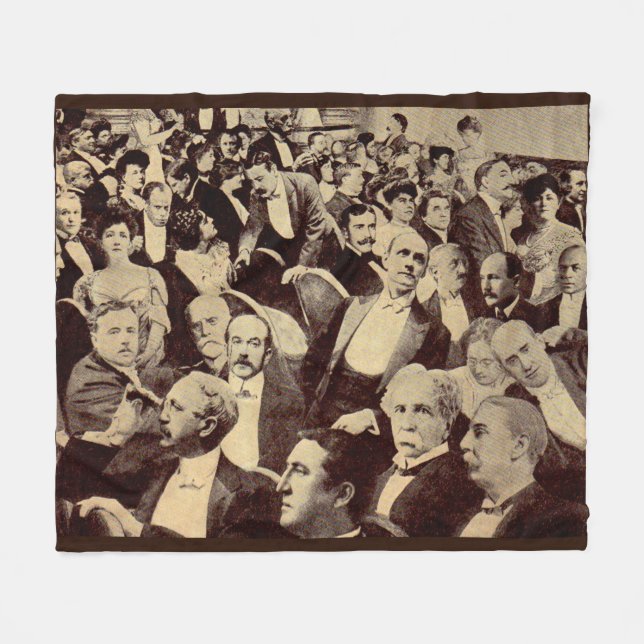 1920s crowd scene fleece blanket (Front (Horizontal))