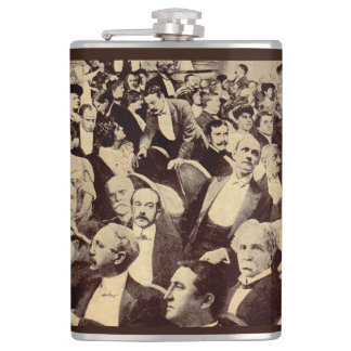 1920s crowd scene hip flask