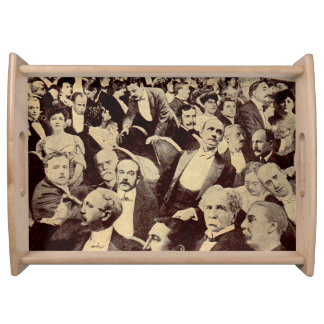 1920s crowd scene serving tray