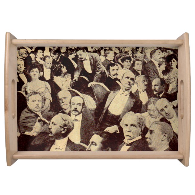  1920s crowd scene serving tray (Front)