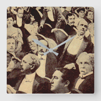 1920s Crowd Scene Square Wall Clock