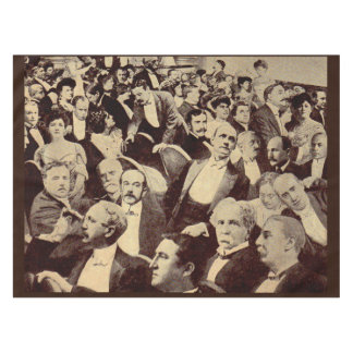 1920s crowd scene tablecloth