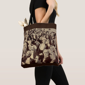 1920s crowd scene tote bag