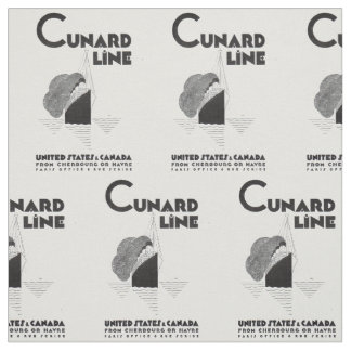 1920s Cunard Line art deco ad print Fabric