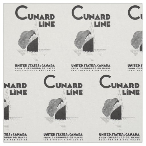 1920s Cunard Line art deco ad print Fabric