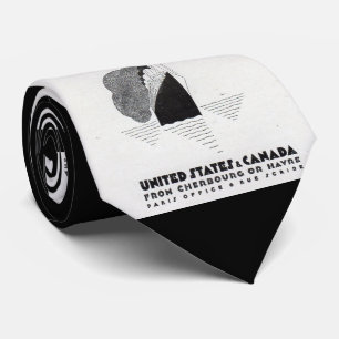 1920s Cunard Line art deco ad print Neck Tie