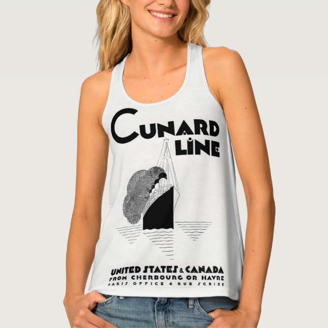 1920s Cunard Line art deco ad print Tank Top (Front)