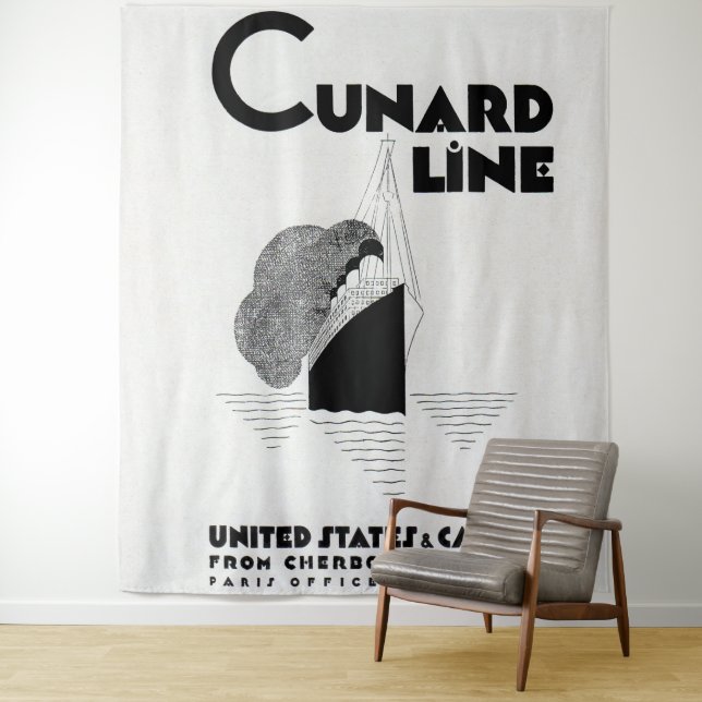 1920s Cunard Line art deco ad Tapestry (In Situ)